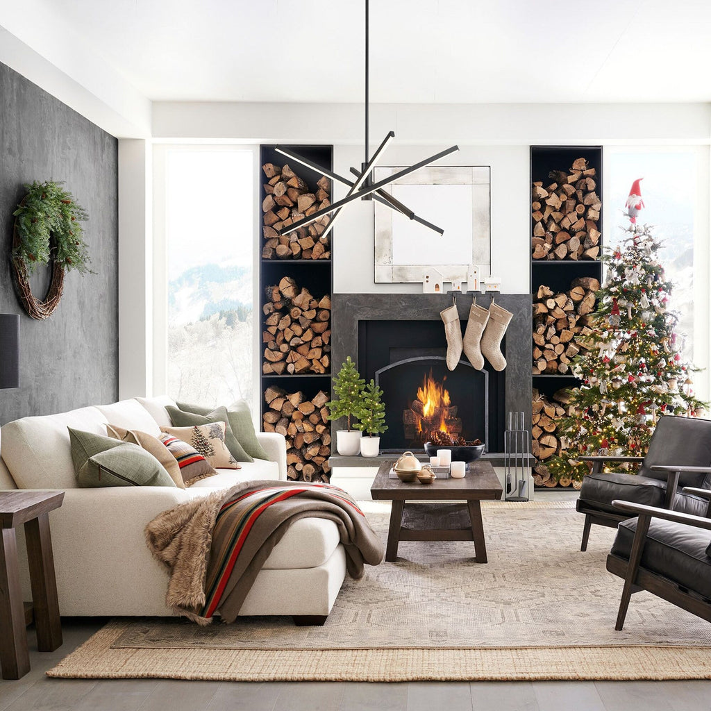 Moderne LED-Kronleuchter-Pendelleuchte aus schwarzem/goldenem Aluminium im linearen Sputnik-Stil für Wohn-/Esszimmer/Küche