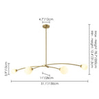 Moderne, vierflammige, goldene Sputnik-Pendelleuchte im schlichten, linearen Design – ideal für Kücheninsel oder Esszimmer – 130 cm B x 28 cm T x 15 cm H