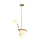 Moderne, vierflammige, goldene Sputnik-Pendelleuchte im schlichten, linearen Design – ideal für Kücheninsel oder Esszimmer – 130 cm B x 28 cm T x 15 cm H
