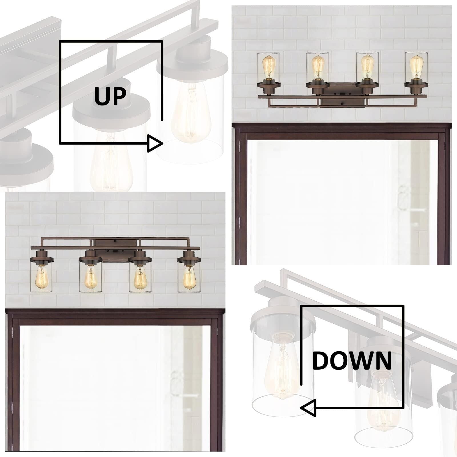4/5/6-flammige Vintage-Badezimmerleuchte