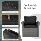 4-teiliges Terrassen-Sofa-Set mit Couchtisch, Outdoor-Sitzgruppe