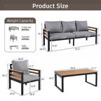 4-teiliges Gartenmöbel-Sofaset