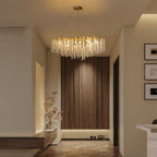 40 Zoll großer, moderner goldener Kristall-Kronleuchter in Baumzweigform, rechteckig, als Pendelleuchte für Kücheninseln im Esszimmer geeignet.