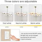 40 Zoll (ca. 102 cm) langer, linearer Kronleuchter im Mid-Century-Modern-Stil mit 16 Leuchten, goldfarbenem Messing, Sputnik-Pendelleuchte mit mattiertem Glaskugel für das Esszimmer