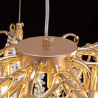 40 Zoll großer, moderner goldener Kristall-Kronleuchter in Baumzweigform, rechteckig, als Pendelleuchte für Kücheninseln im Esszimmer geeignet.