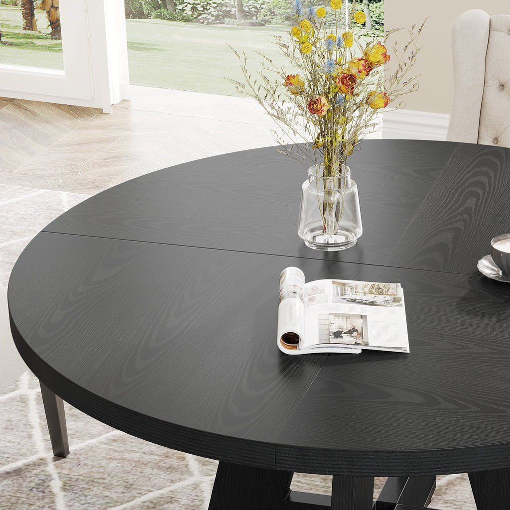 Runder Esstisch (47 cm) für 4 Personen, Landhausküchentisch, kleiner Esstisch aus Holz für Esszimmer und Wohnzimmer