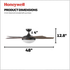 48-Zoll-Deckenventilator Honeywell Carmel mit integrierter Beleuchtung und Fernbedienung