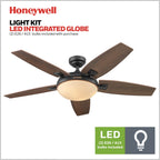 48-Zoll-Deckenventilator Honeywell Carmel mit integrierter Beleuchtung und Fernbedienung