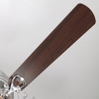 48-Zoll-Deckenventilator mit 5 Flügeln, Kristalloptik, reversibel, zur flächenbündigen Montage, inklusive Fernbedienung