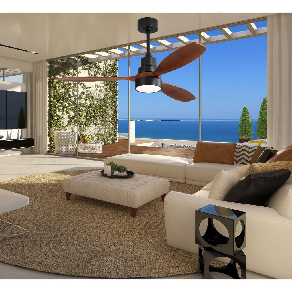 48- und 52-Zoll-LED-Deckenventilator mit integrierter Beleuchtung und Fernbedienung, reversibler Gleichstrommotor