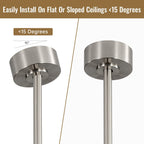 48- und 52-Zoll-LED-Deckenventilator mit integrierter Beleuchtung und Fernbedienung, reversibler Gleichstrommotor