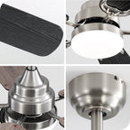 48- und 52-Zoll-LED-Deckenventilator mit integrierter Beleuchtung und Fernbedienung, reversibler Gleichstrommotor