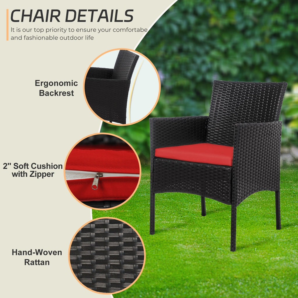 4-teiliges Gartenmöbel-Set aus Rattan, Outdoor-Rattan-Eckmöbel-Set mit Kissen