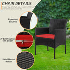 4-teiliges Gartenmöbel-Set aus Rattan, Outdoor-Rattan-Eckmöbel-Set mit Kissen