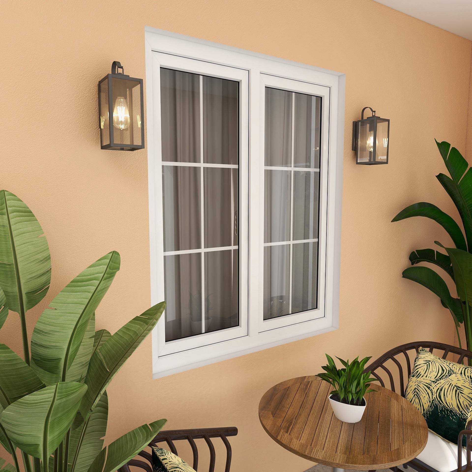 4er-Packung 1-flammige Außenwandleuchte, mattschwarz - 5x6,7x13,78