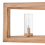 5-flammige, lineare Kücheninsel-Pendelleuchte im Mid-Century-Modern-Industriestil mit rechteckigem Glasrand im Vintage-Stil