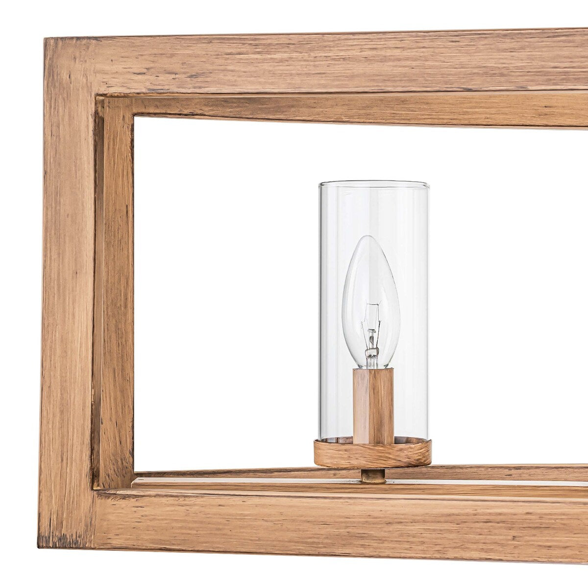 5-flammige, lineare Kücheninsel-Pendelleuchte im Mid-Century-Modern-Industriestil mit rechteckigem Glasrand im Vintage-Stil