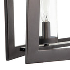 5-flammige, lineare Kücheninsel-Pendelleuchte im Mid-Century-Modern-Industriestil mit rechteckigem Glasrand im Vintage-Stil