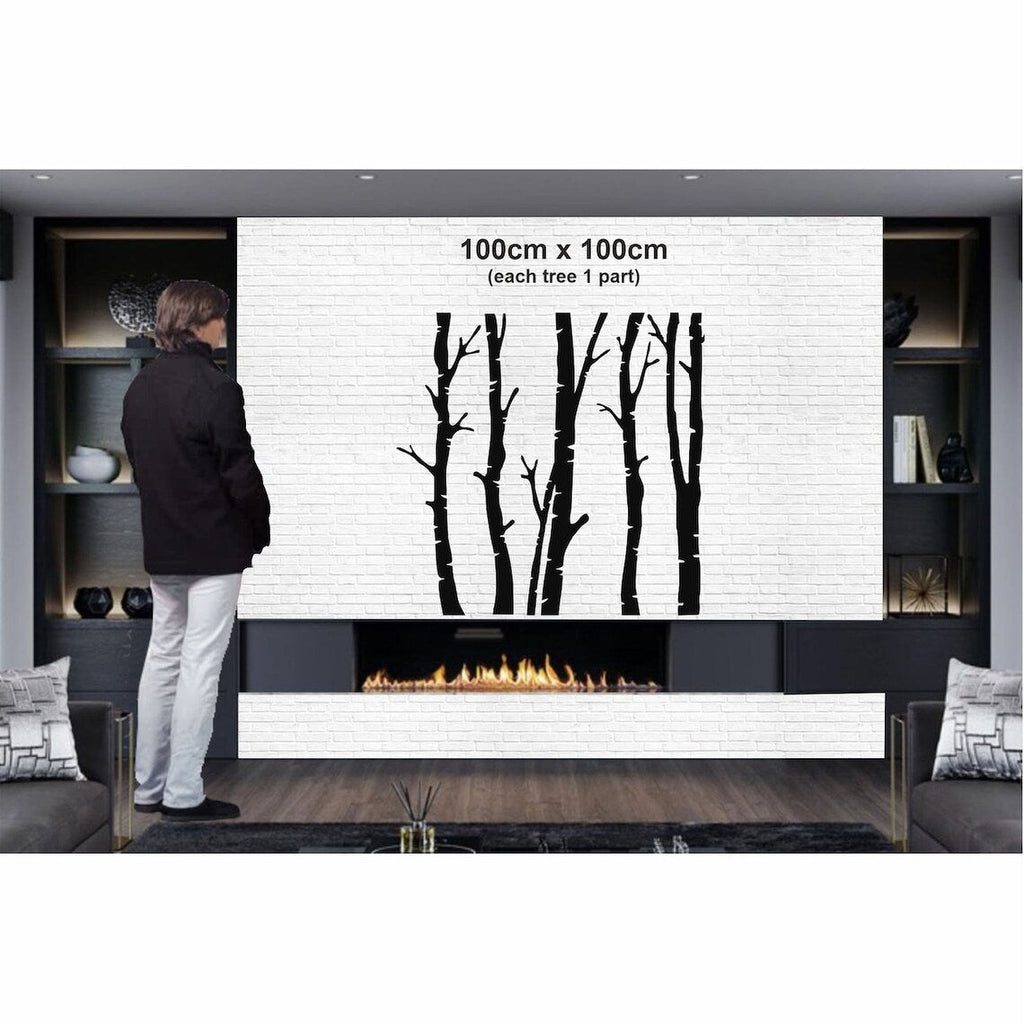 5 Wanddekorationen aus Metall in Form von Trockenbäumen für drinnen und draußen