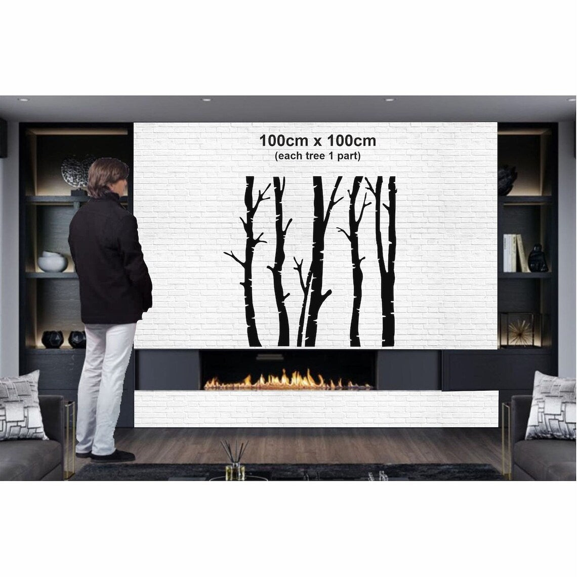 5 Wanddekorationen aus Metall in Form von Trockenbäumen für drinnen und draußen