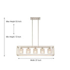 37 Zoll (94 cm) hoher, rechteckiger Kristall-Kronleuchter im Mid-Century-Modern-Stil mit 5 Leuchten für das Esszimmer – 37 Zoll (94 cm)