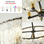 Moderner, runder 5-flammiger Kronleuchter, klassischer, halbaufgesetzter Kronleuchter, Pendelleuchte für Kücheninseln im Esszimmer