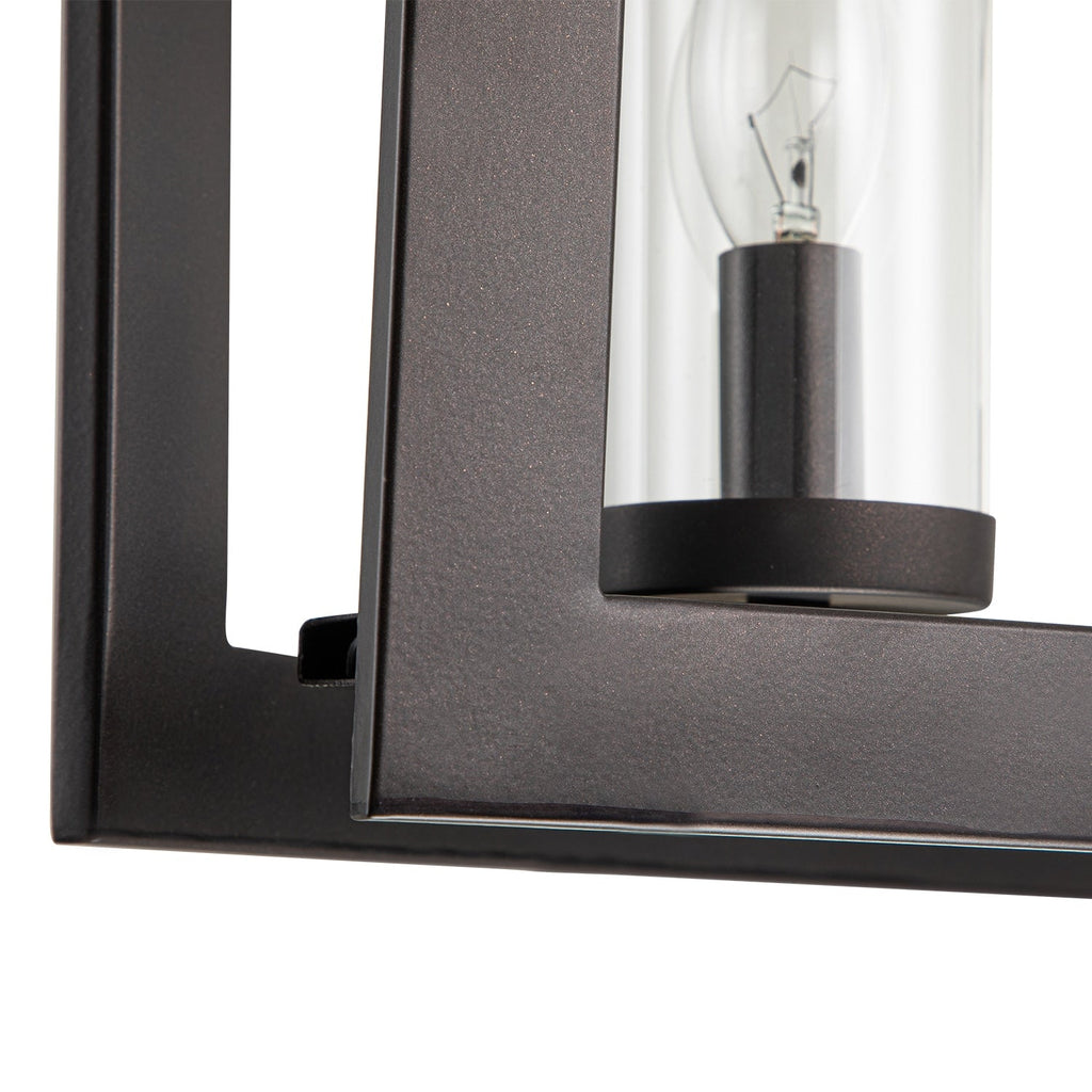 Moderner, 5-flammiger, linearer Industrie-Kronleuchter für Esszimmer, Landhausstil, Zylinderförmiger Kronleuchter aus Klarglas, Kücheninselbeleuchtung