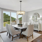 Moderner, runder 5-flammiger Kronleuchter, klassischer, halbaufgesetzter Kronleuchter, Pendelleuchte für Kücheninseln im Esszimmer