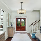 Moderner, runder 5-flammiger Kronleuchter, klassischer, halbaufgesetzter Kronleuchter, Pendelleuchte für Kücheninseln im Esszimmer