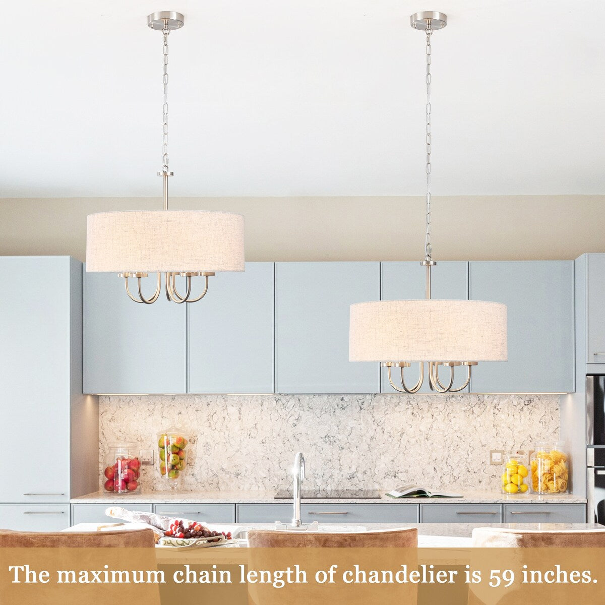 Moderne, 5-flammige Deckenleuchte zur halben Deckenmontage für Esszimmer, Schlafzimmer und Wohnzimmer - Nicht verfügbar