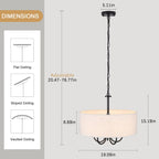 Moderne, 5-flammige Deckenleuchte zur halben Deckenmontage für Esszimmer, Schlafzimmer und Wohnzimmer - Nicht verfügbar