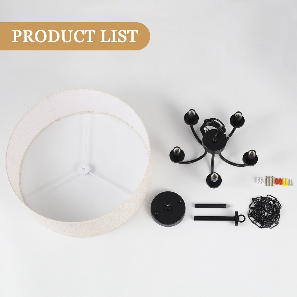 Moderne, 5-flammige Deckenleuchte zur halben Deckenmontage für Esszimmer, Schlafzimmer und Wohnzimmer - Nicht verfügbar