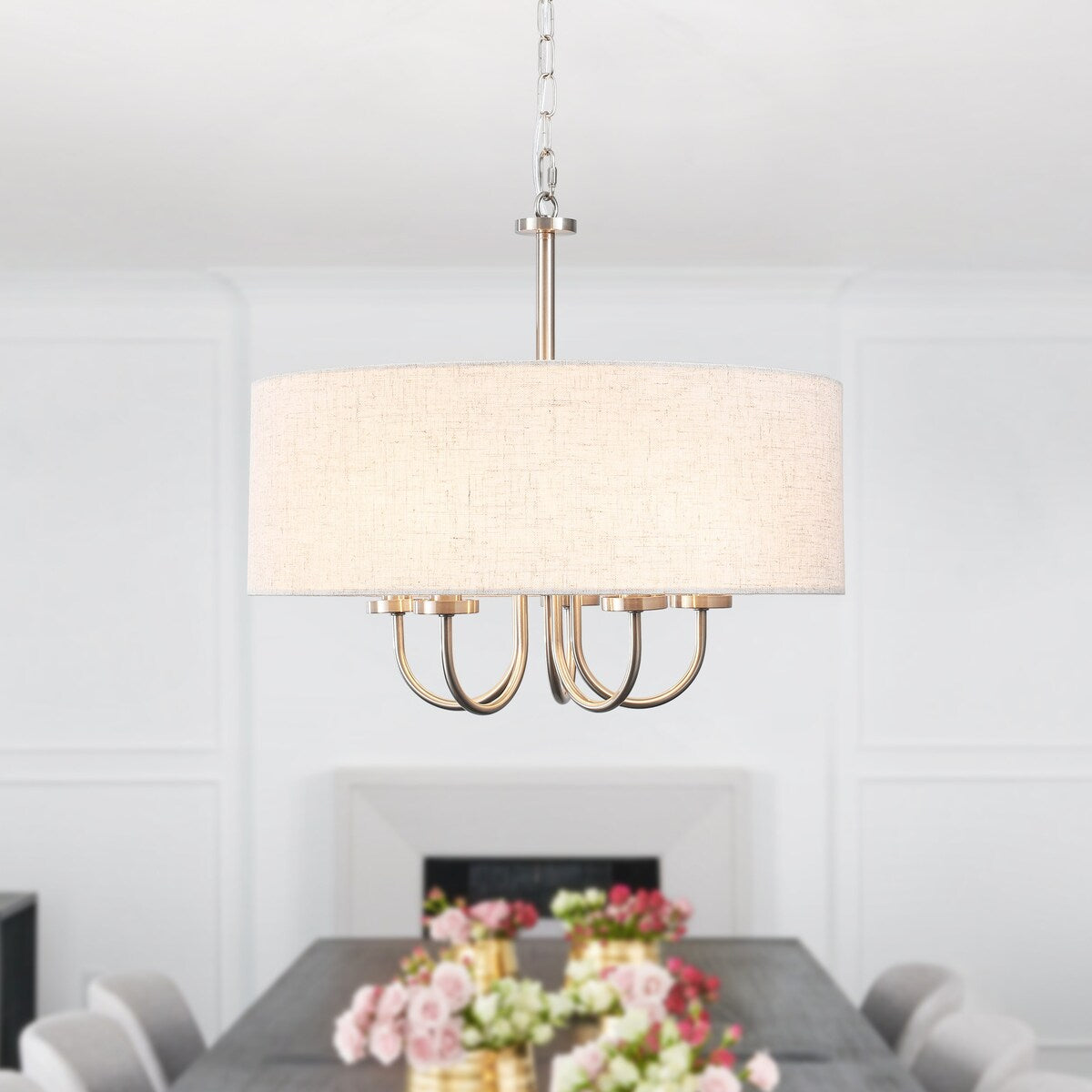 Moderne, 5-flammige Deckenleuchte zur halben Deckenmontage für Esszimmer, Schlafzimmer und Wohnzimmer - Nicht verfügbar