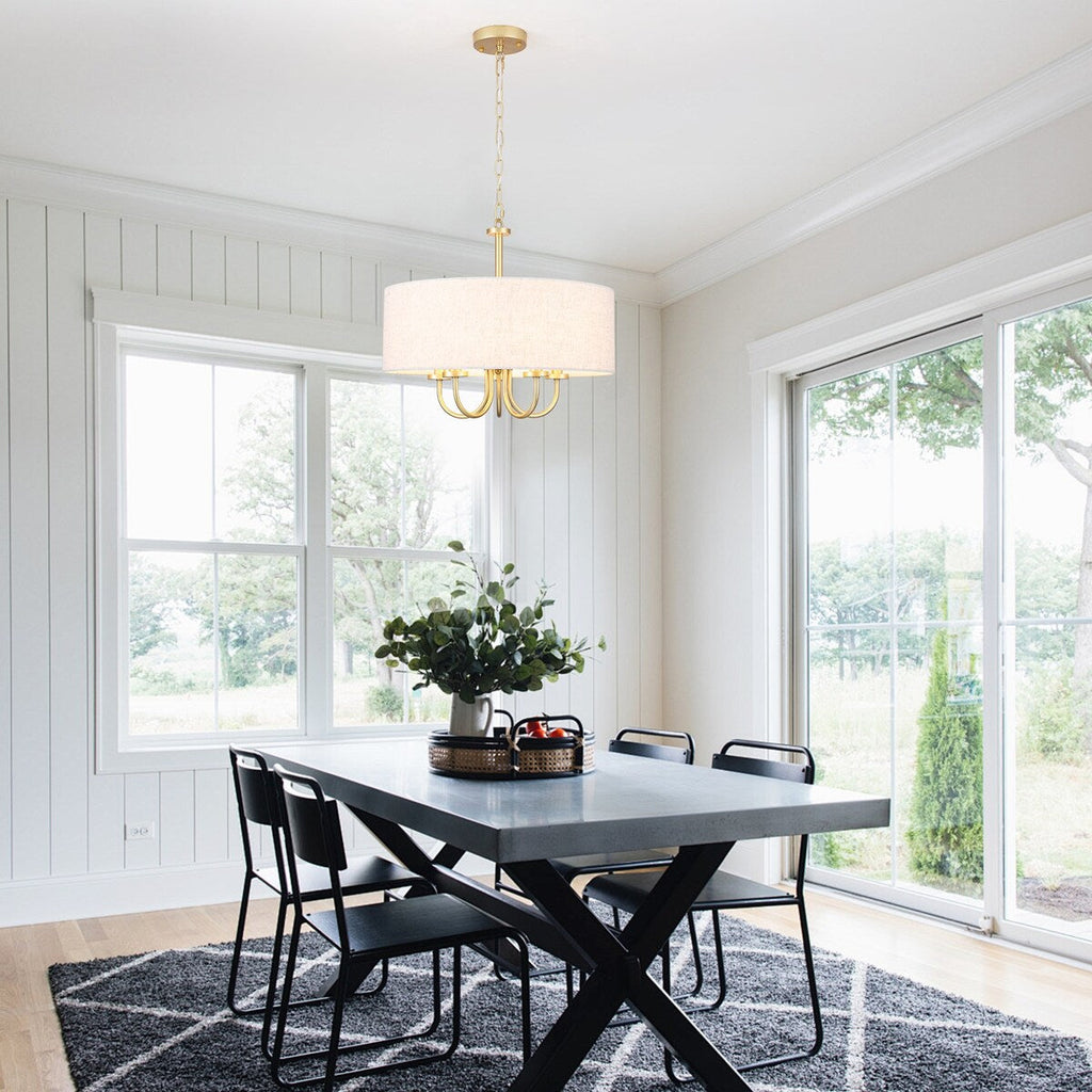 Moderne, 5-flammige Deckenleuchte zur halben Deckenmontage für Esszimmer, Schlafzimmer und Wohnzimmer - Nicht verfügbar