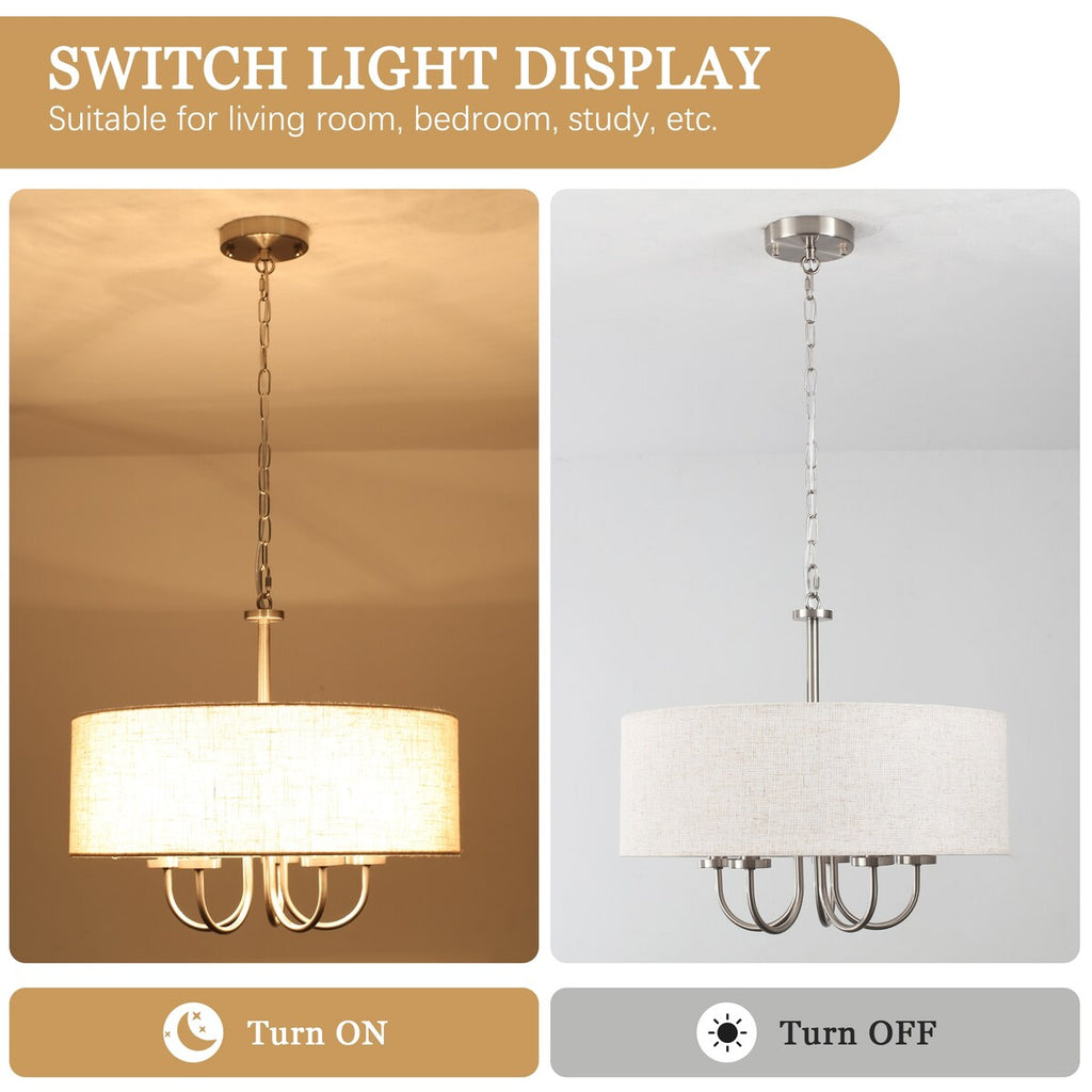 Moderne, 5-flammige Deckenleuchte zur halben Deckenmontage für Esszimmer, Schlafzimmer und Wohnzimmer - Nicht verfügbar