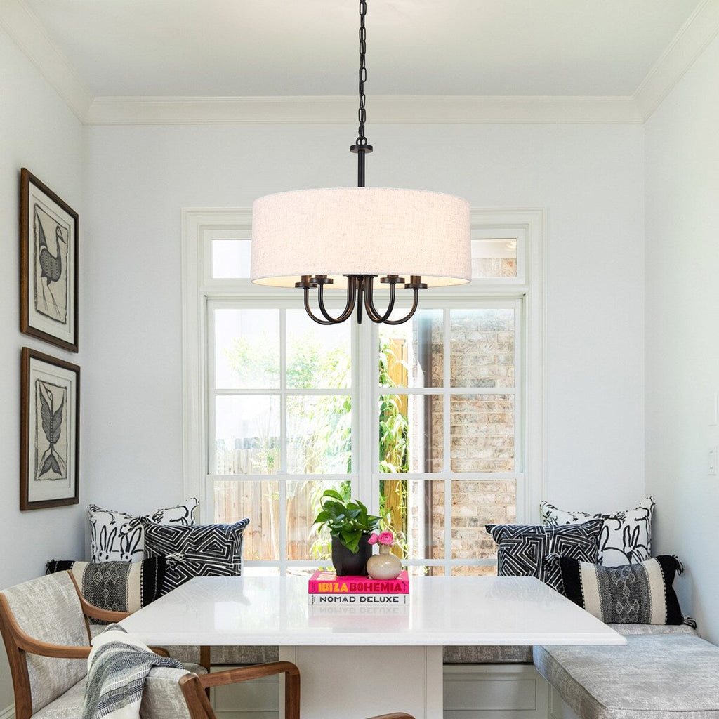 Moderne, 5-flammige Deckenleuchte zur halben Deckenmontage für Esszimmer, Schlafzimmer und Wohnzimmer - Nicht verfügbar