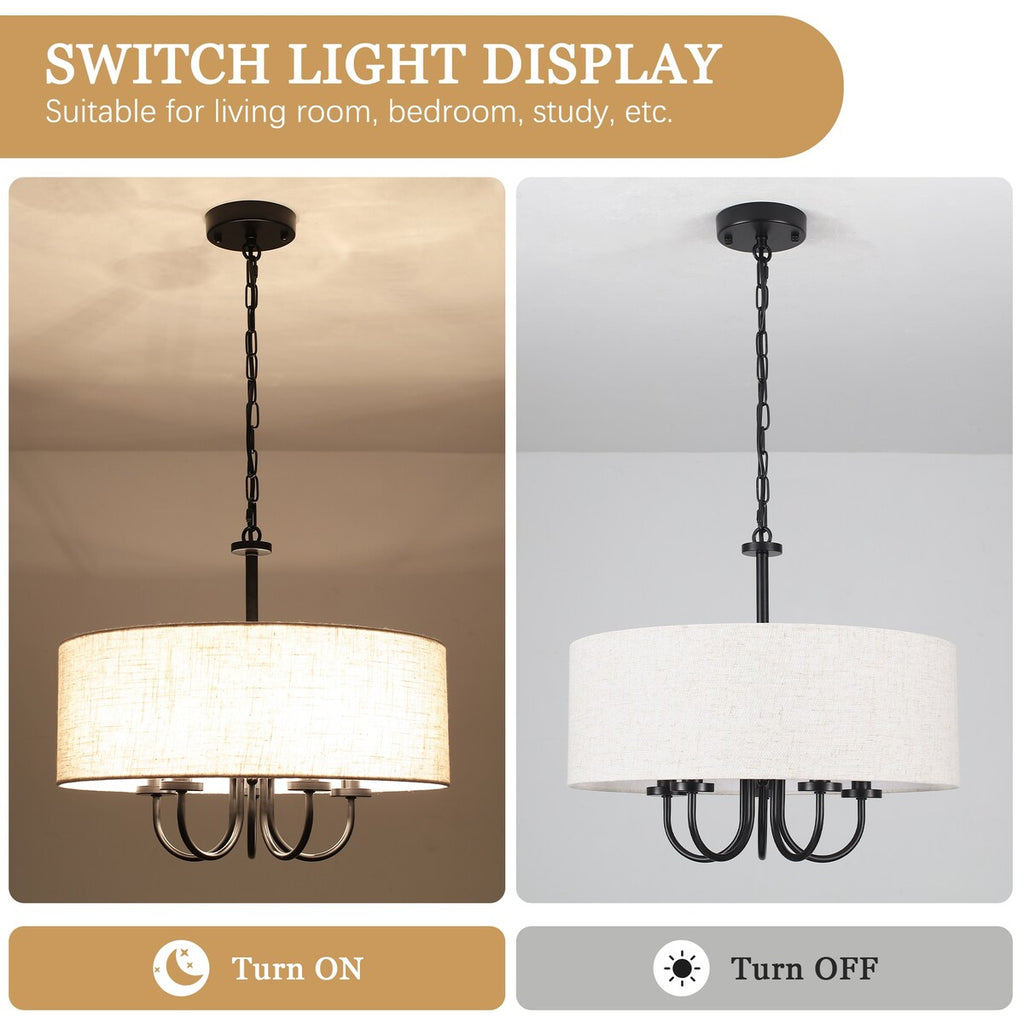 Moderne, 5-flammige Deckenleuchte zur halben Deckenmontage für Esszimmer, Schlafzimmer und Wohnzimmer - Nicht verfügbar