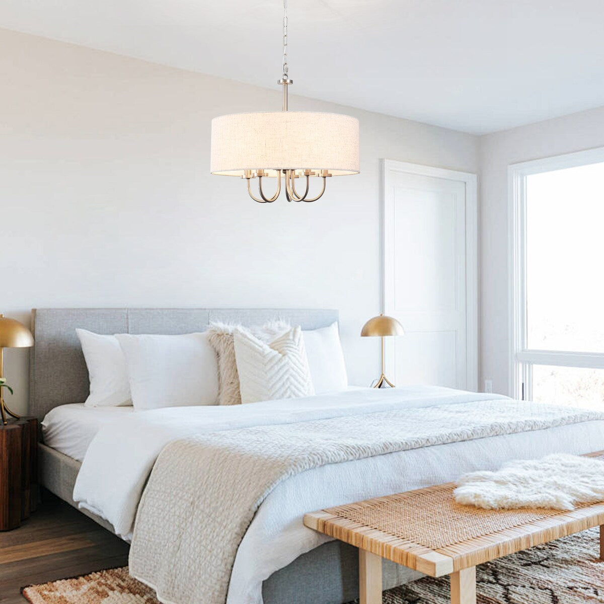 Moderne, 5-flammige Deckenleuchte zur halben Deckenmontage für Esszimmer, Schlafzimmer und Wohnzimmer - Nicht verfügbar