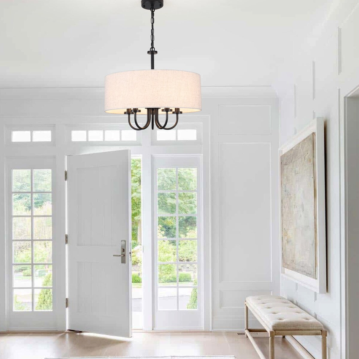 Moderne, 5-flammige Deckenleuchte zur halben Deckenmontage für Esszimmer, Schlafzimmer und Wohnzimmer - Nicht verfügbar