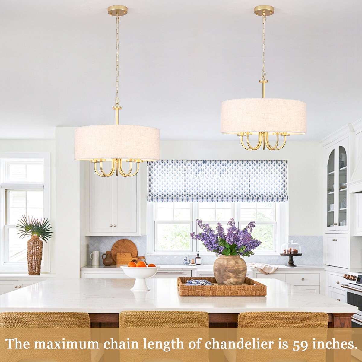 Moderne, 5-flammige Deckenleuchte zur halben Deckenmontage für Esszimmer, Schlafzimmer und Wohnzimmer - Nicht verfügbar