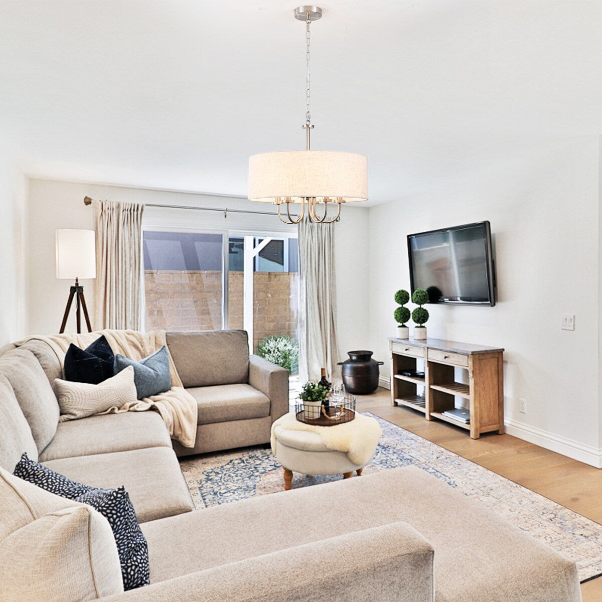 Moderne, 5-flammige Deckenleuchte zur halben Deckenmontage für Esszimmer, Schlafzimmer und Wohnzimmer - Nicht verfügbar