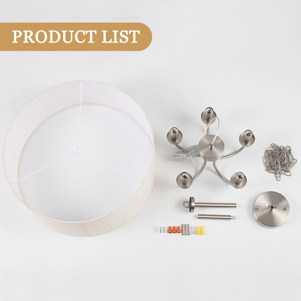 Moderne, 5-flammige Deckenleuchte zur halben Deckenmontage für Esszimmer, Schlafzimmer und Wohnzimmer - Nicht verfügbar