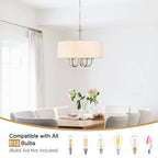 Moderne, 5-flammige Deckenleuchte zur halben Deckenmontage für Esszimmer, Schlafzimmer und Wohnzimmer - Nicht verfügbar