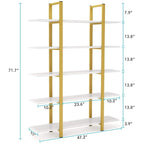 5-stöckiges Bücherregal im Vintage-Industriestil
