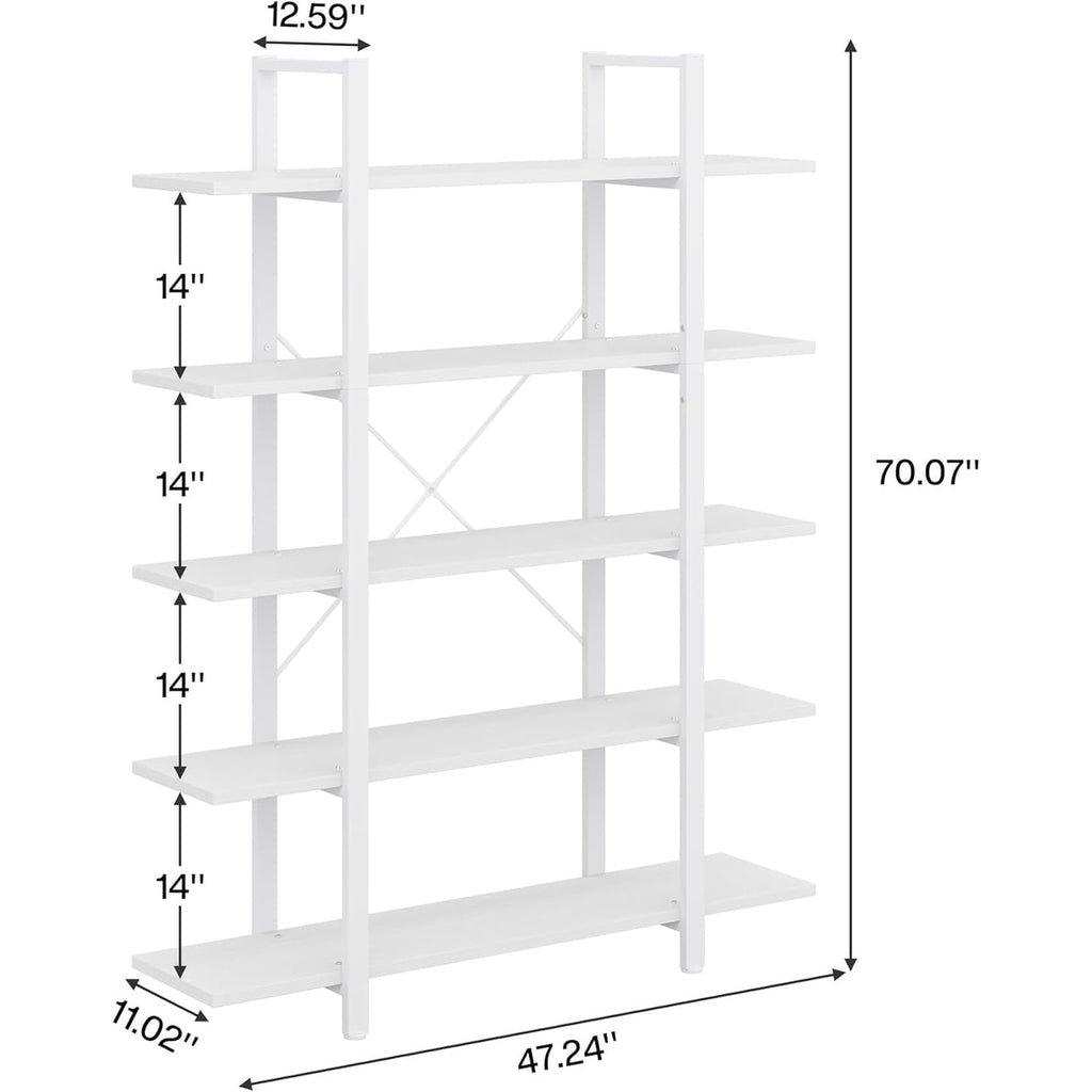 5-stöckiges Bücherregal im Vintage-Industriestil