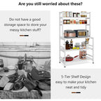 5-stöckiges Küchenregal mit Backofenfunktion, Mikrowellenwagen und Aufsatz