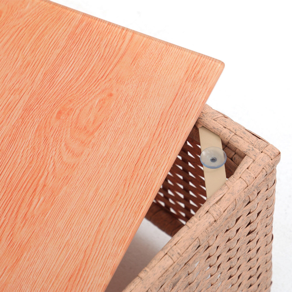 5-teiliges Outdoor-Ecksofa-Set aus Rattan mit Kissen