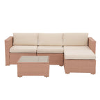5-teiliges Outdoor-Ecksofa-Set aus Rattan mit Kissen