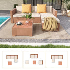 5-teiliges Outdoor-Ecksofa-Set aus Rattan mit Kissen