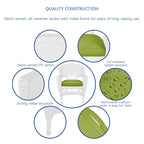 5-teiliges Esszimmer-Set aus weißem Kunstharzgeflecht